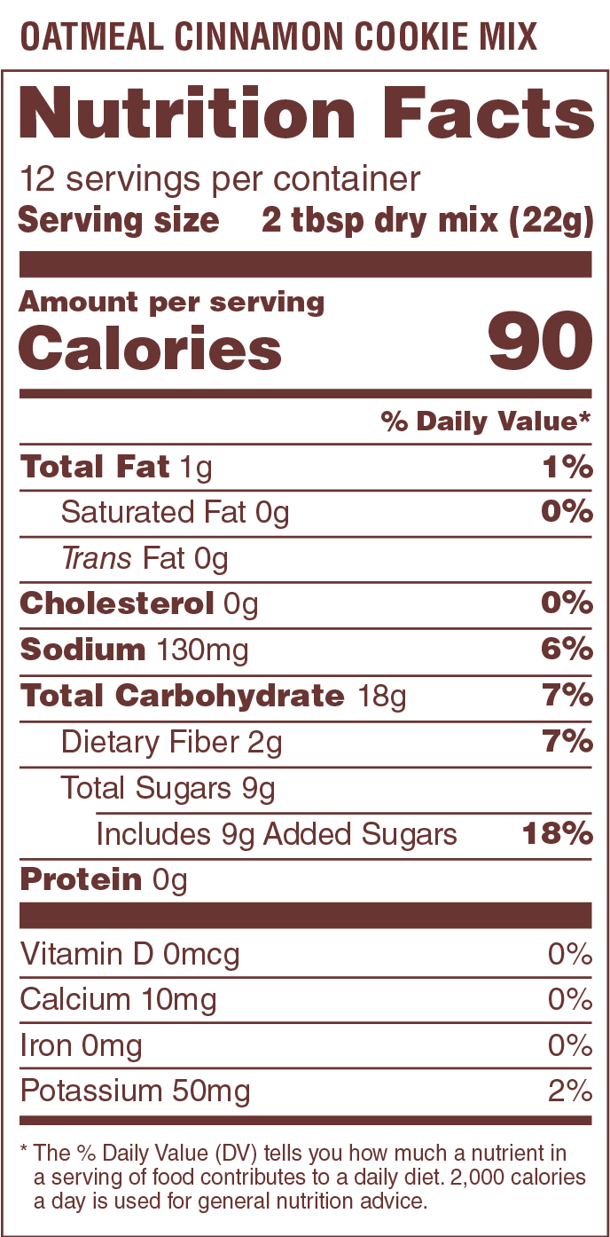 Oatmeal Cinnamon Cookie Mixes