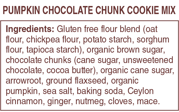 Pumpkin Chocolate Chunk Cookie Mixes